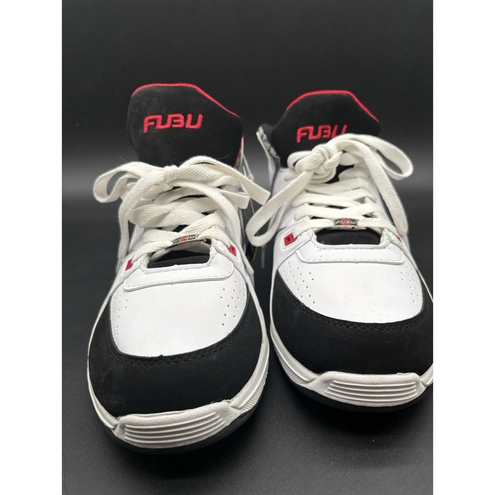 FUBU Men's White Black Red Mid Top Sneakers Sz 10.5 Vintage Y2K 90s Style NOS - Picture 4 of 16